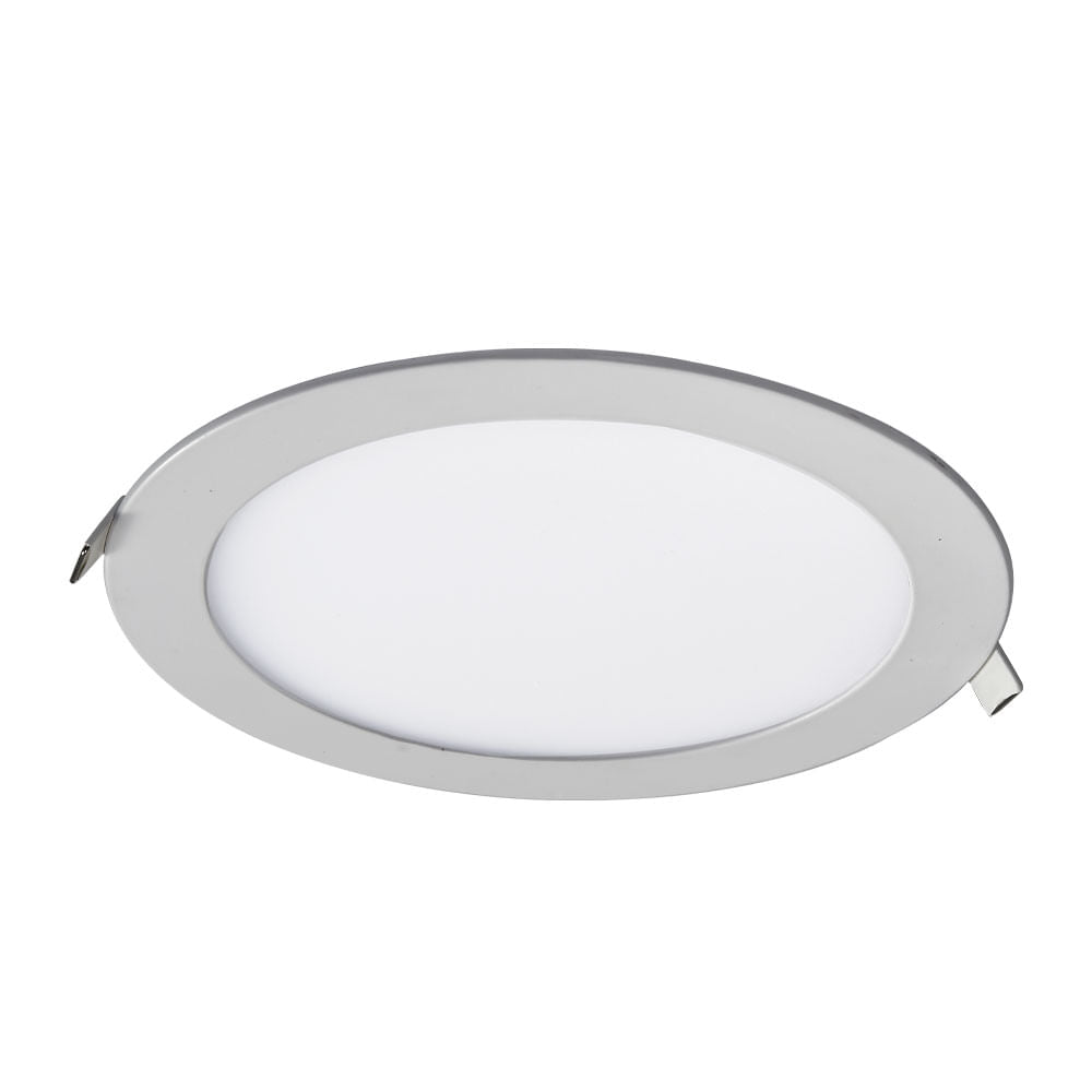 KIT DE 3 LUMINARIAS FLAT LED DE 8 PULGADAS 18W LUZ DE DIA COLOR PLATA ESTEVEZ