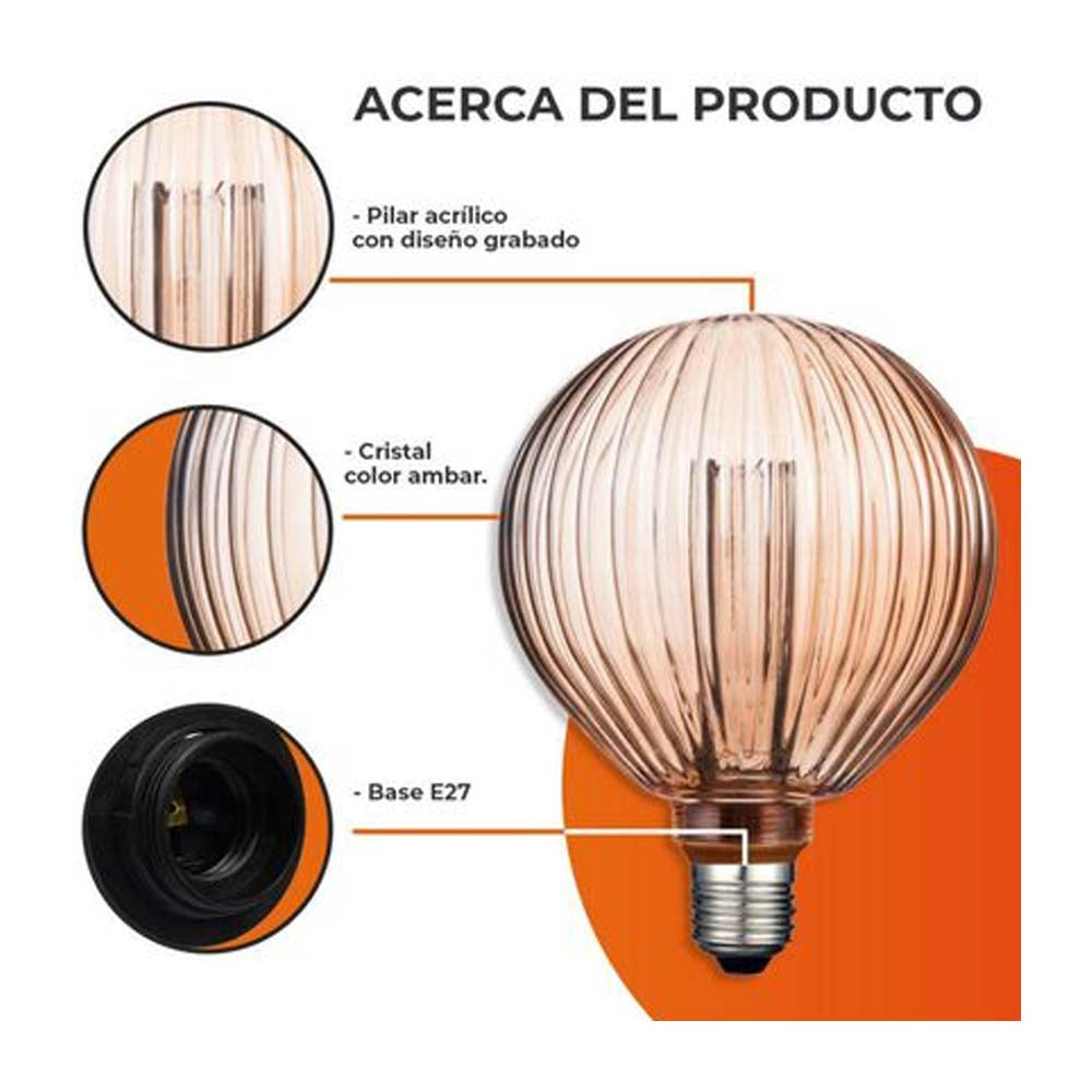 KIT DE 4 PIEZAS DE FOCO LED TECNOLITE AHIL VINTAGE ATENUABLE 3.5W LUZ SUAVE CALIDA BASE E27