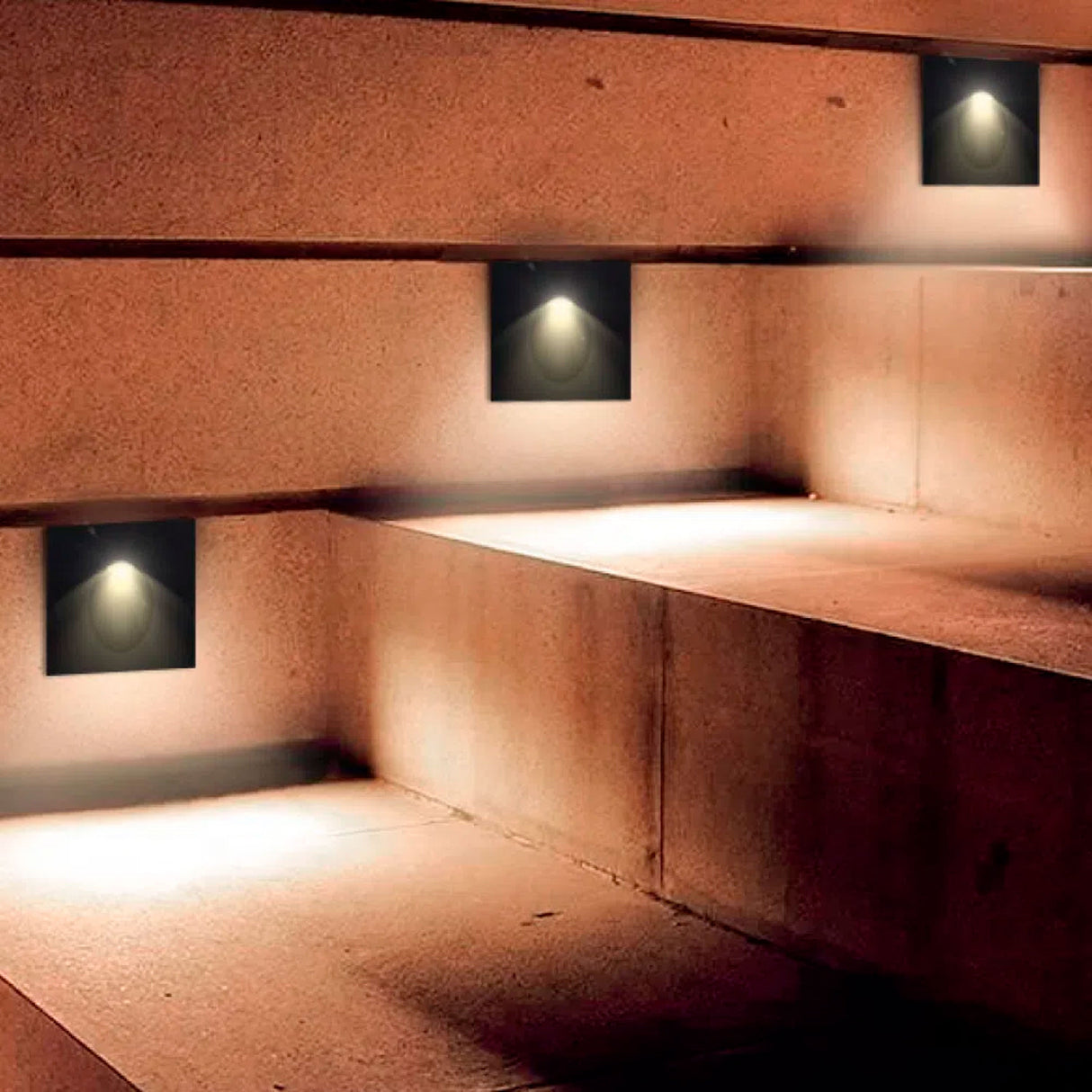 KIT DE 2 PIEZAS DE LÁMPARA DE INTERIOR EMPOTRABLE LED CYNARA TECNOLITE 3W LUZ SUAVE CÁLIDA NEGRO