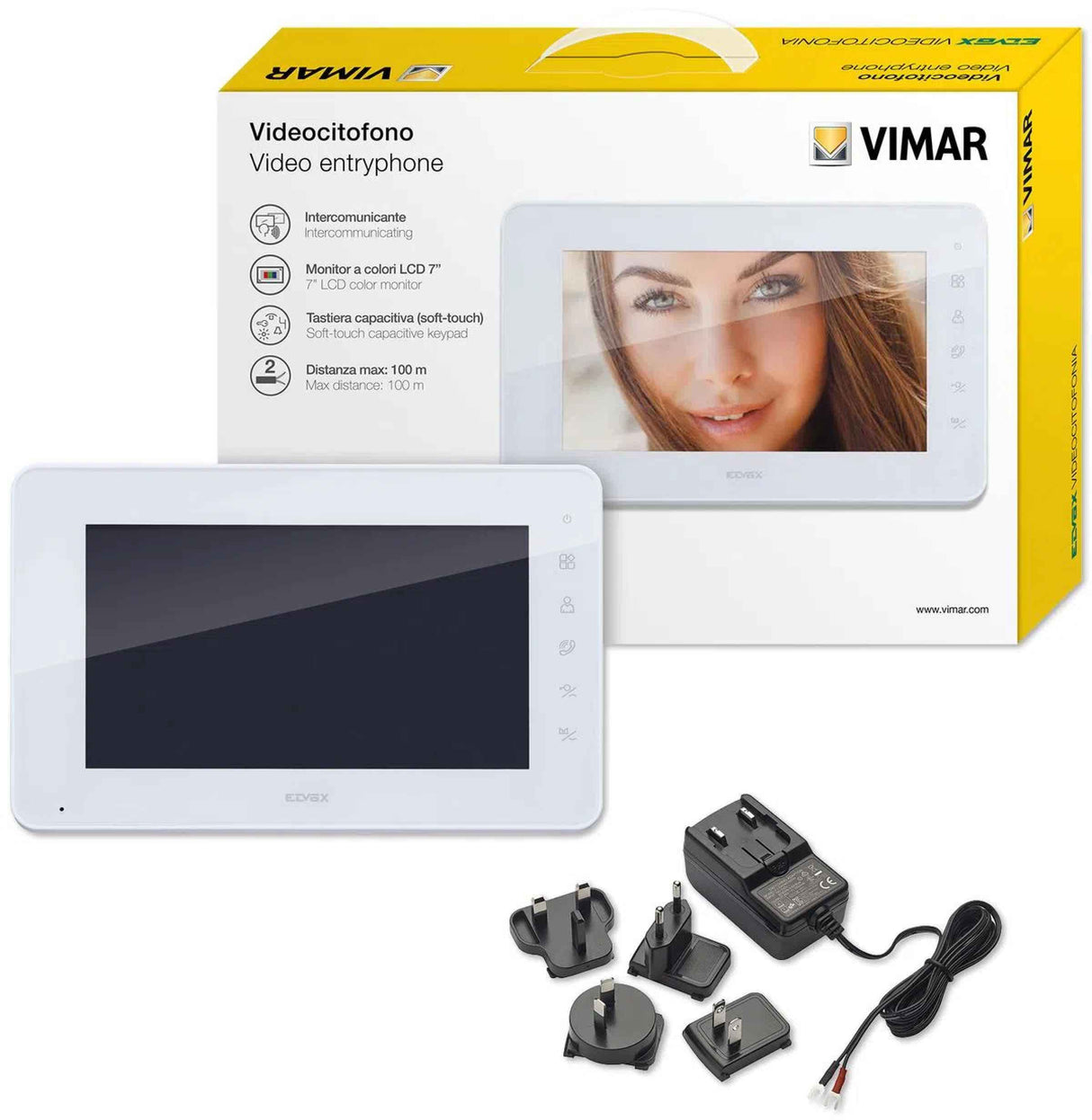 PANTALLA ADICIONAL 7" MANOS LIBRES LCD ELVOX DOOR ENTRY VIMAR