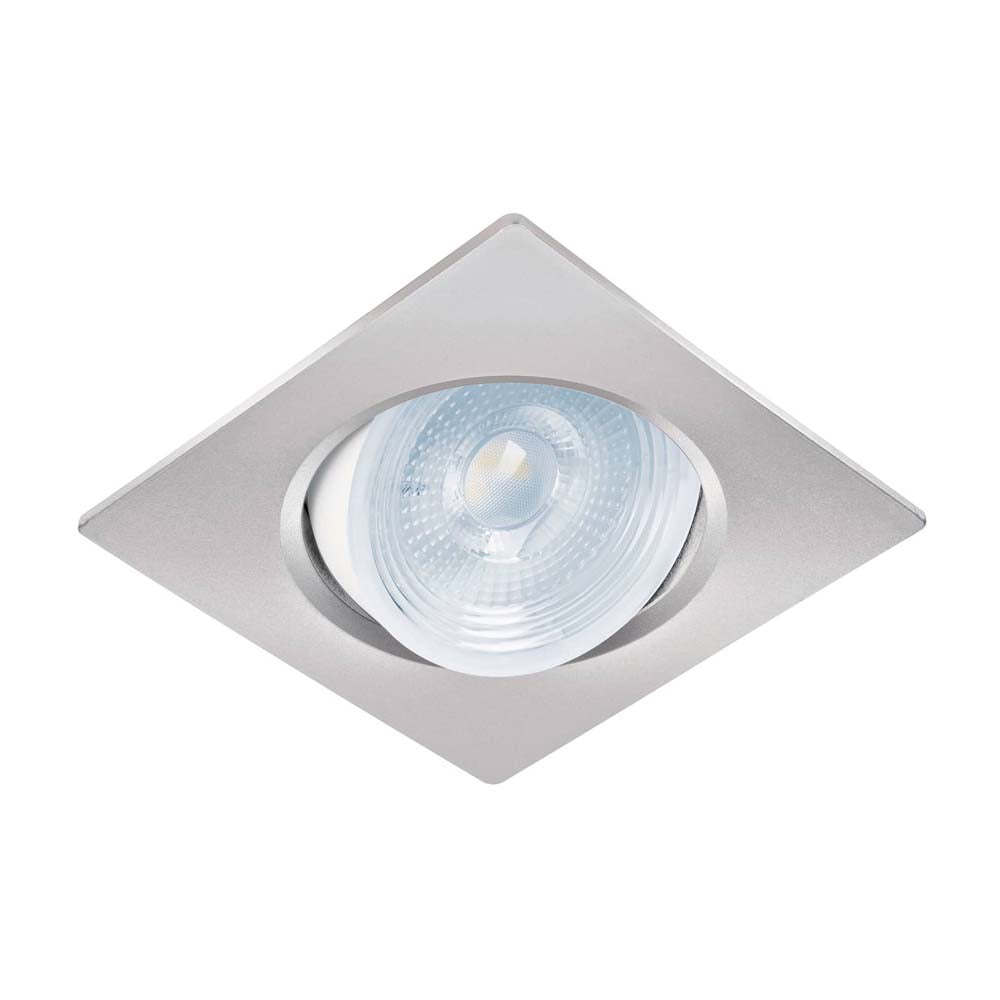 KIT DE 8 LUMINARIOS CUADRADOS EMPOTRABLE 5W 120-240 VOLTS COLOR CROMO TRUPER