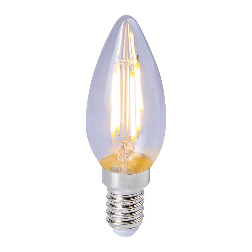 KIT DE 10 PIEZAS DE FOCO LED TECNOLITE TIPO VELA FILAMENTO 4.5W LUZ SUAVE CALIDA BASE E12