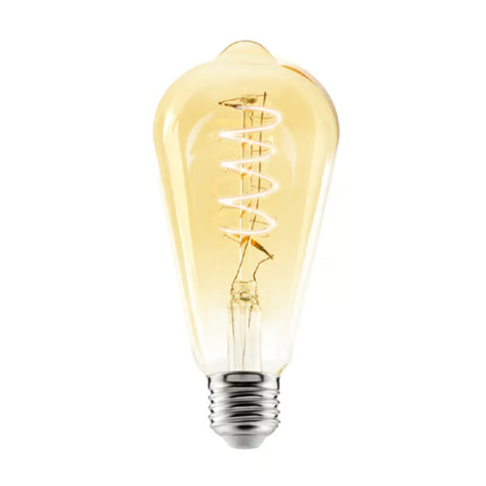 KIT DE 7 PIEZAS DE FOCO LED TECNOLITE VINTAGE FILAMENTO ATENUABLE 4.5W LUZ SUAVE CÁLIDA BASE E27 4DST21LEDFT27VA