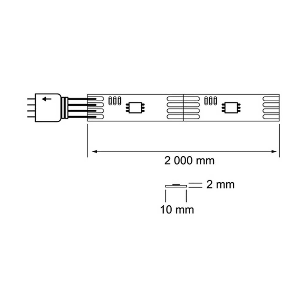 KIT DE 5 PIEZAS DE INTERIOR TIRA LED 4W 5VCD RGB TIRA 2M