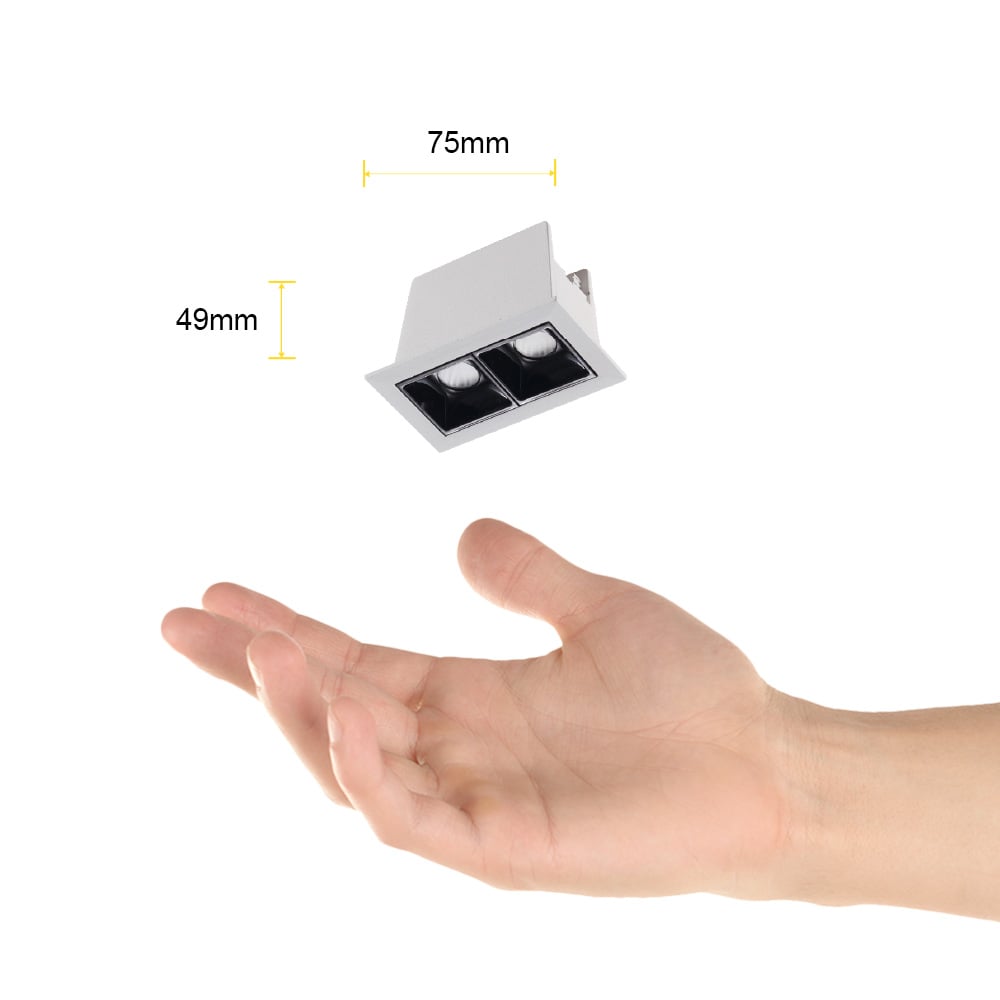 KIT DE 2 LUMINARIAS DE INTERIOR EMPOTRABLE EN TECHO NEGRO LED 4W100-127V3000K MICARE I TECNOLITE