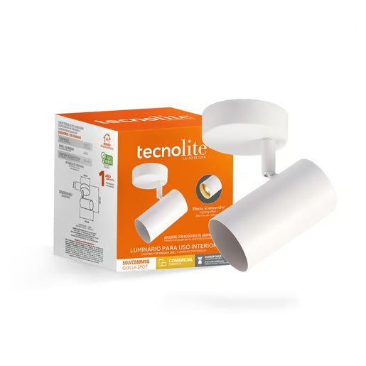 KIT DE 5 PIEZAS DE LUMINARIO INT SOBREPONER S/L 100-240V GU10 BLANCO TECNOLITE
