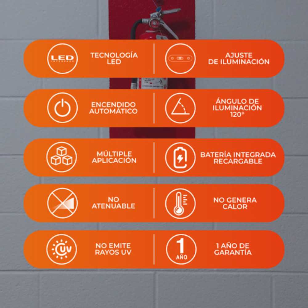 KIT DE 6 PIEZAS DE LAMPARA DE EMERGENCIA LED TECNOLITE MEROPE I RECARGABLE 0.8W LUZ DE DIA PORTATIL LED INTEGRADO