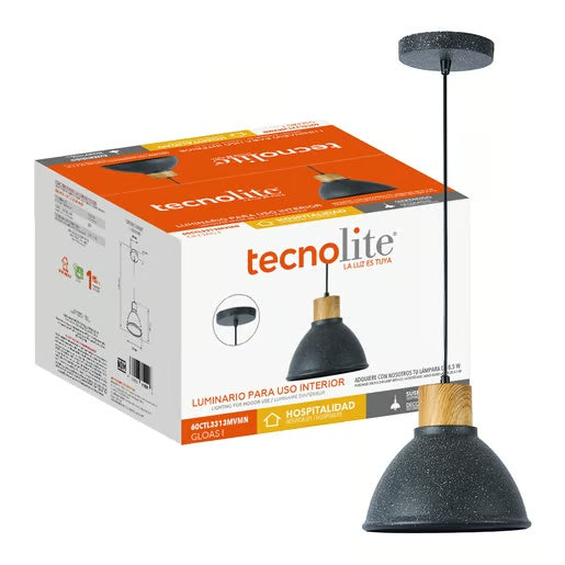 KIT DE 2 PIEZAS DE LUMINARIO INT SUSP S/L 100-240V E27 NEGRO 60CTL3313MVMN