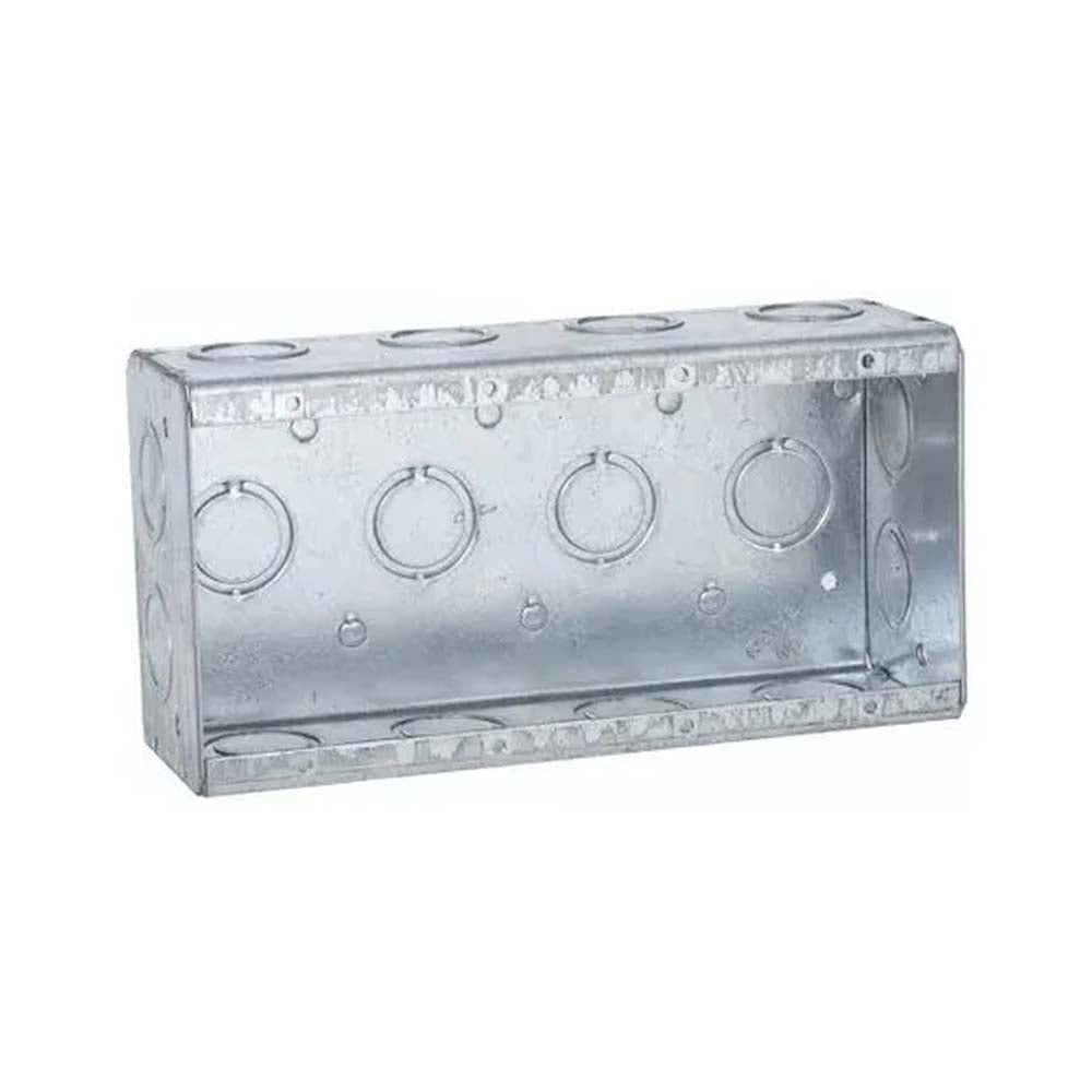 KIT DE 6 CAJAS DE ACERO GALVANIZADO DE CUADRUPLE ANCHO PROFUNDIDAD 2 .5" HUBBELL