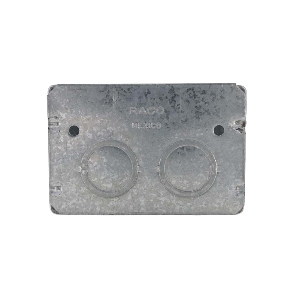 KIT DE 6 CAJAS DE ACERO GALVANIZADO DE CUADRUPLE ANCHO PROFUNDIDAD 2 .5" HUBBELL