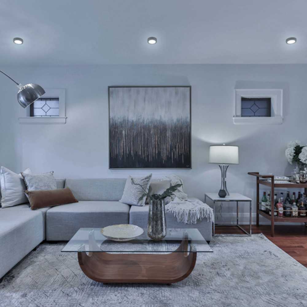 KIT DE 11 PIEZAS DE LUM LED SOBREPONER REDONDO 6W 6500K 100-240V NEGRO