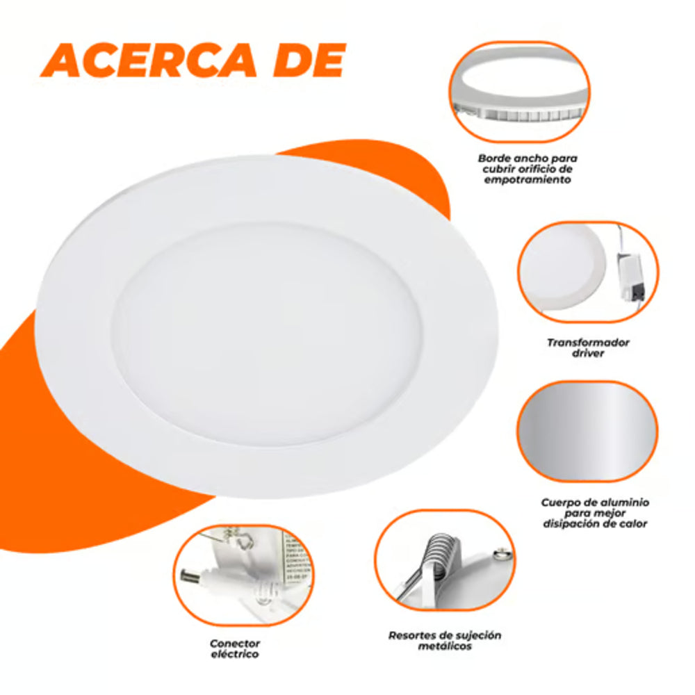 KIT DE 13 PIEZAS DE LÁMPARA DE INTERIOR EMPOTRABLE BUCARAMANGA VI TECNOLITE NO ATENUABLE 6W LED INTEGRADO LUZ SUAVE CÁLIDA