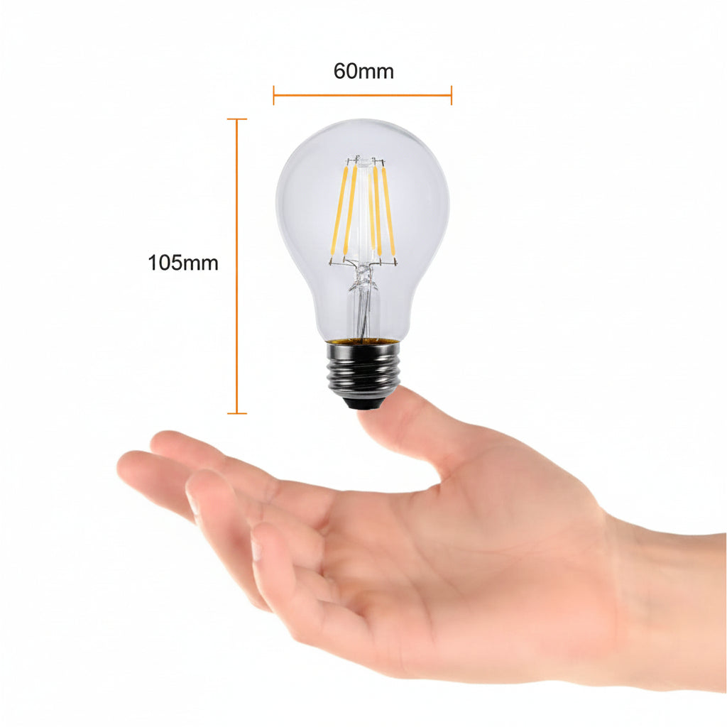 KIT DE 25 PIEZAS DE FOCO FILAMENTO LED 7W/127V. 2700K LUZ SUAVE CALIDA