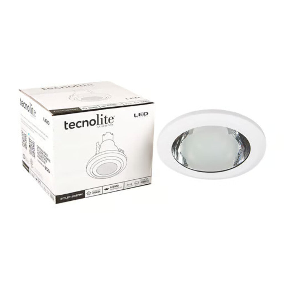 KIT DE 4 INTERIORES PARA EMPOTRAR DE LED 8.5W LUZ BLANCO CALIDO 750 LUMENES COLOR BLANCO TECNOLITE