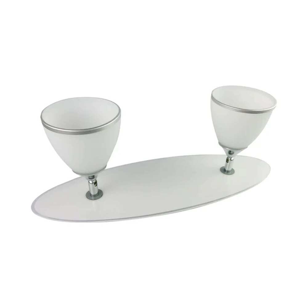 LUMINARIA DE CRISTAL C/DESTELLOS CROMO DIRIGIBLE P/2 FOCOS E27