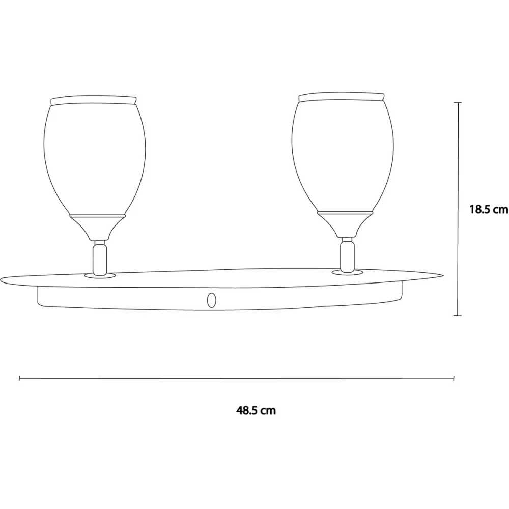 LUMINARIA DE CRISTAL C/DESTELLOS CROMO DIRIGIBLE P/2 FOCOS E27