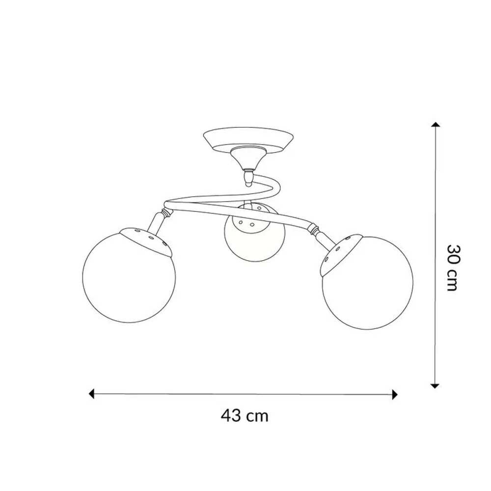 LUMINARIA METALICA SATIN BRAZOS DIRIGIBLES PANTALLAS CRISTAL BLANCO P/3 FOCOS E27