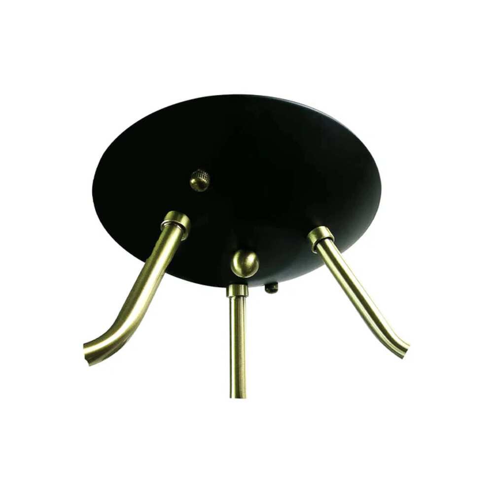 LUMINARIA METALICA DORADA BRAZOS DIRIGIBLES PANTALLAS CRISTAL BLANCO P/3 FOCOS E27