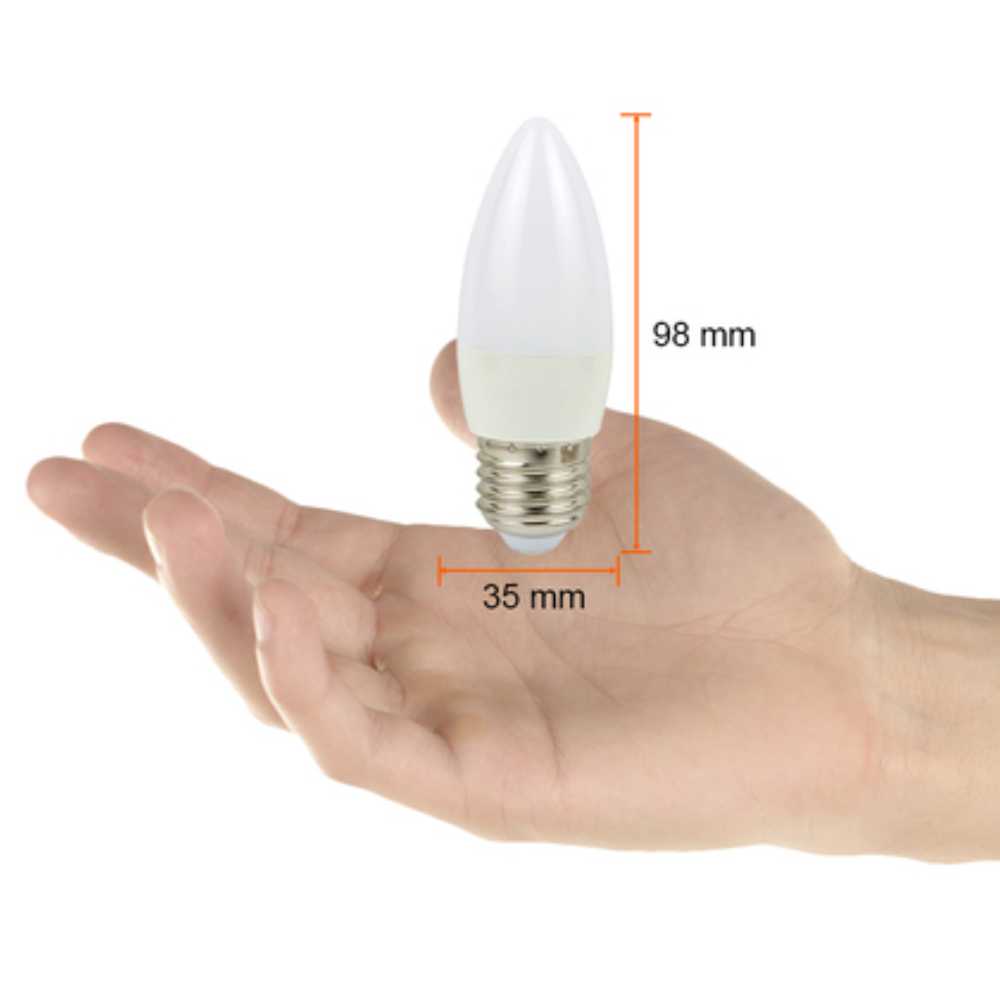 KIT DE 16 PIEZAS DE FOCO LED TECNOLITE TIPO VELA 4W LUZ DE DIA BASE E27