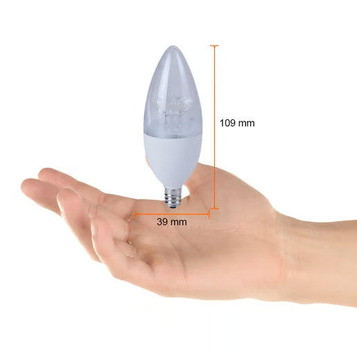 KIT DE 9 PIEZAS DE FOCO LED TECNOLITE TIPO VELA ATENUABLE 6W LUZ DE DIA BASE E12