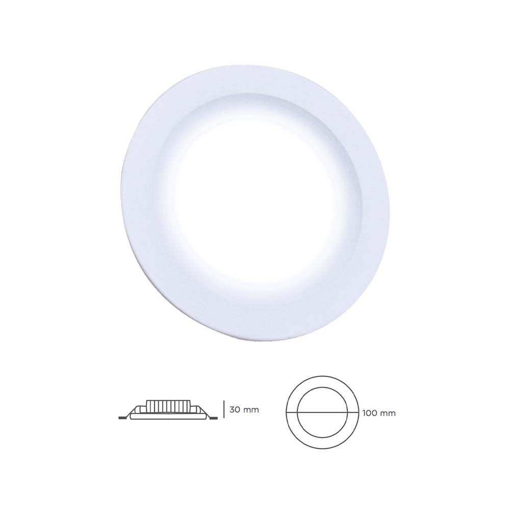 KIT DE 7 LUMINARIOS PARA EMPOTRAR 7W MULTIVOLTAJE LUZ CALIDA COLOR BLANCO MEGAMEX