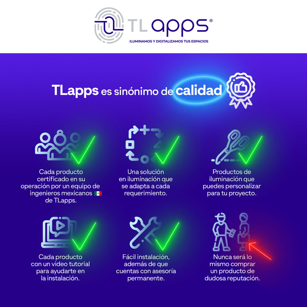 KIT DE 7 FOTOCELDAS INTERNAS COMPATIBLE CON INCANDESCENTE, HALOGENO Y LED COLOR NEGRO TL APPS
