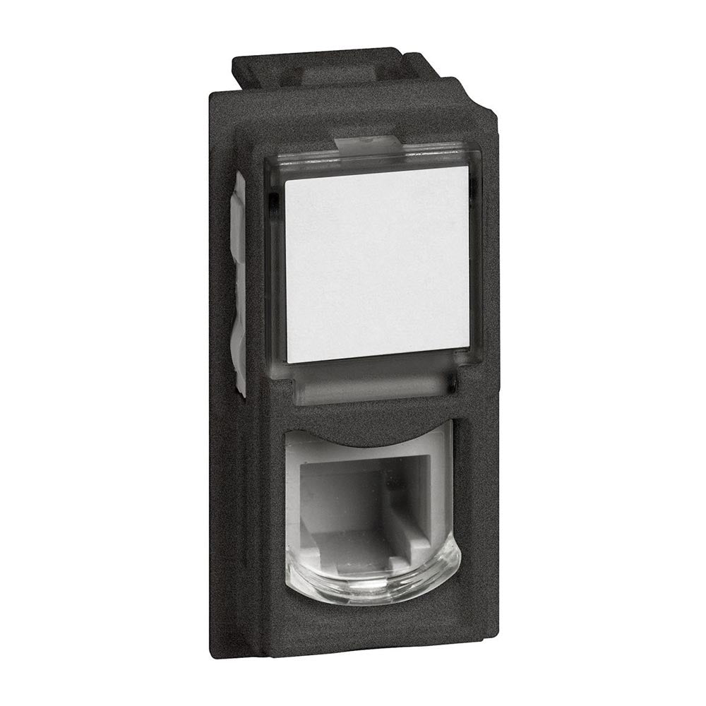 TOMA DE TELEFONO 4 HILOS COLOR NEGRO 1 MODULO MCA LIVING NOW