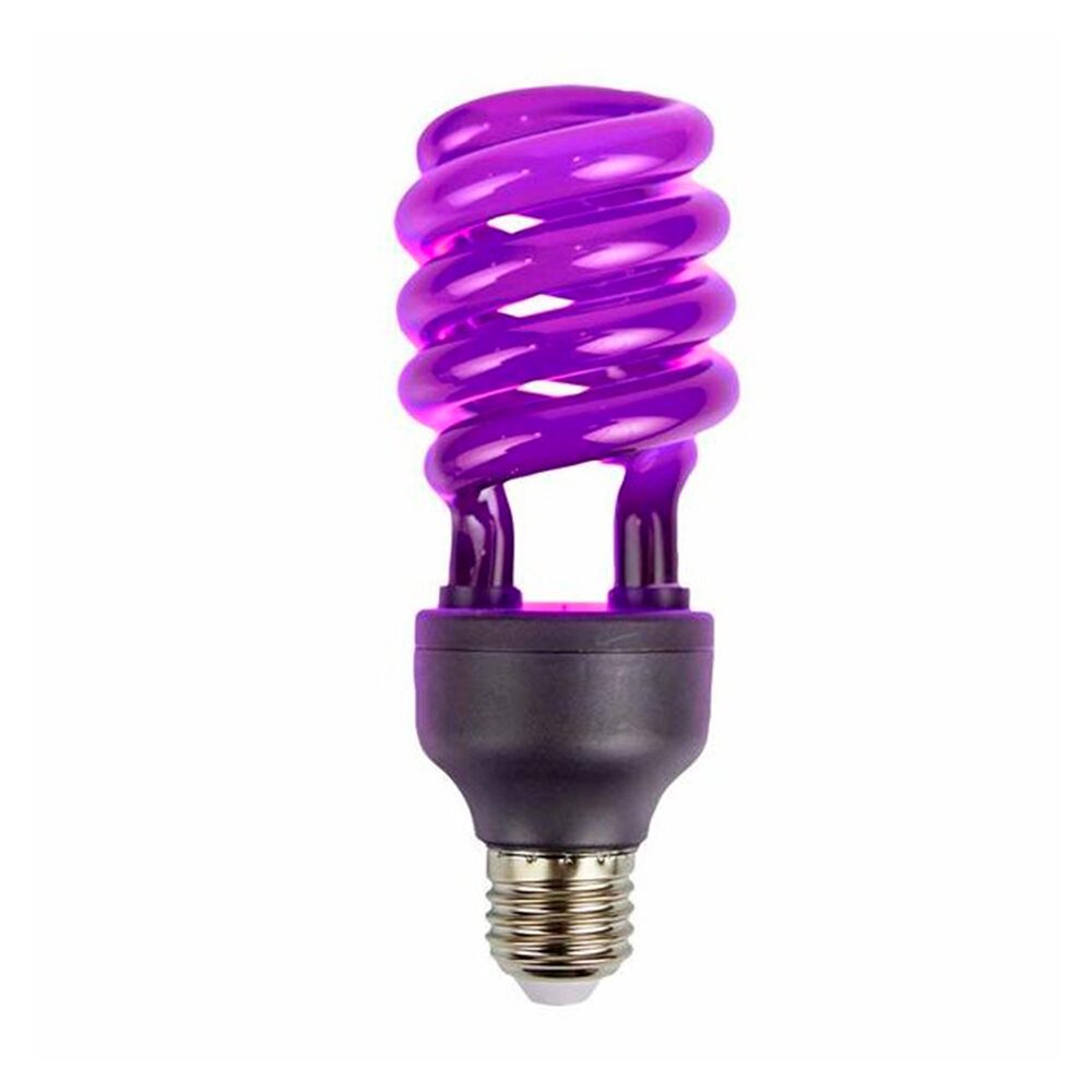 KIT DE 7 PIEZAS DE FOCO FLUORESCENTE TECNOLITE 20W LUZ NEGRA BASE E27 NO ATENUABLE