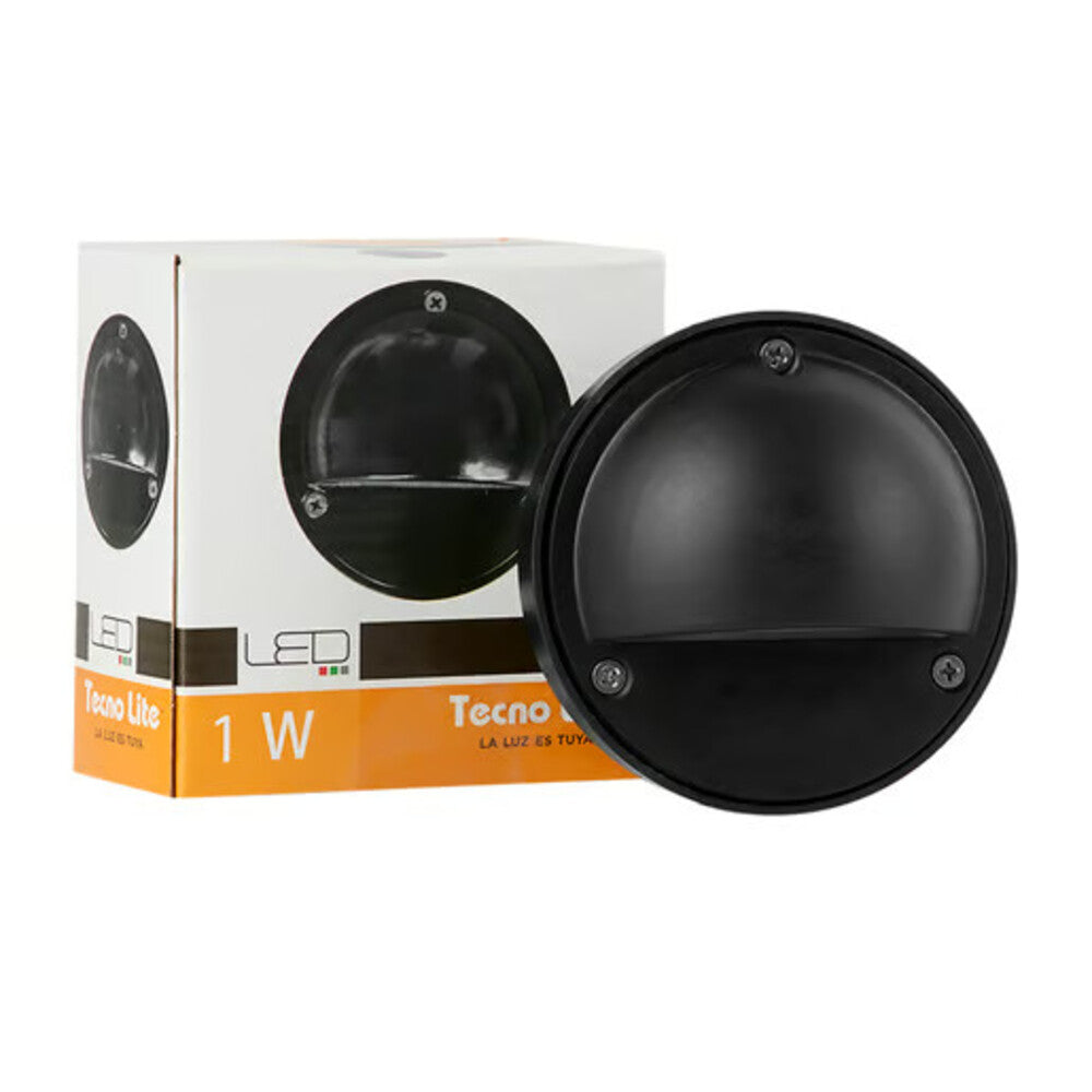 KIT DE 2 PIEZAS DE LÁMPARA DE CORTESÍA LED CASPE I TECNOLITE PARA SOBREPONER 1W IP44 LUZ BLANCA CALIDA BRILLANTE