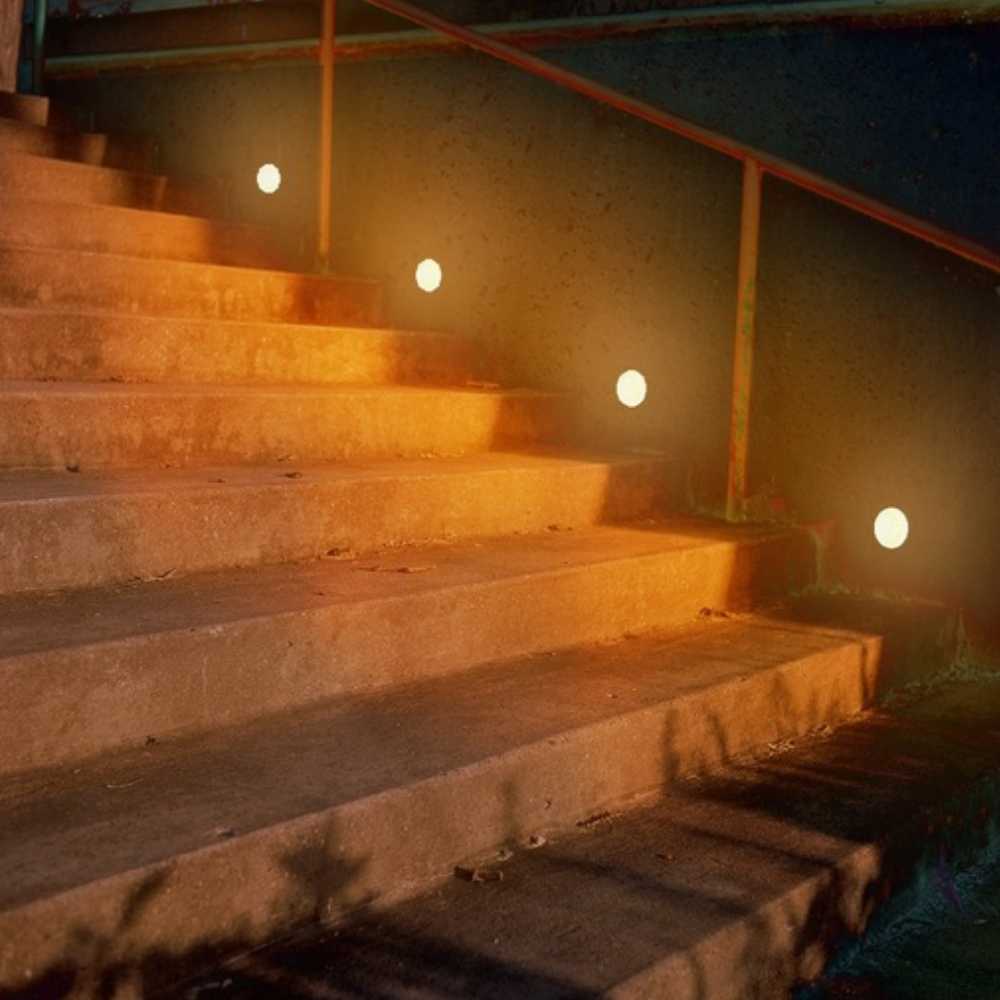 KIT DE 2 PIEZAS DE LAMPARA DE EXTERIOR LED TECNOLITE ESFERIS EMPOTRABLE 6W LUZ SUAVE CALIDA