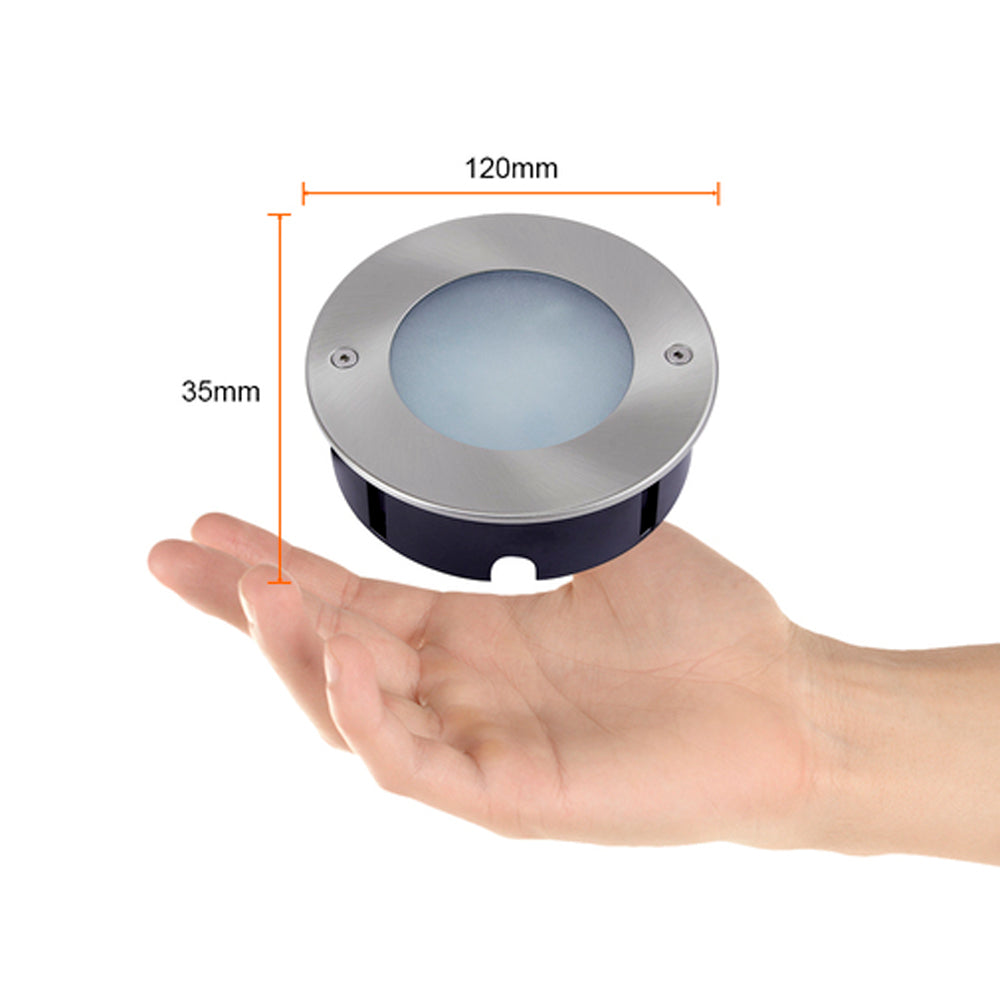 KIT DE 2 PIEZAS DE LÁMPARA DE EXTERIOR LED RUTA TECNOLITE DE PISO EMPOTRABLE 9W LUZ SUAVE CÁLIDA LED INTEGRADO