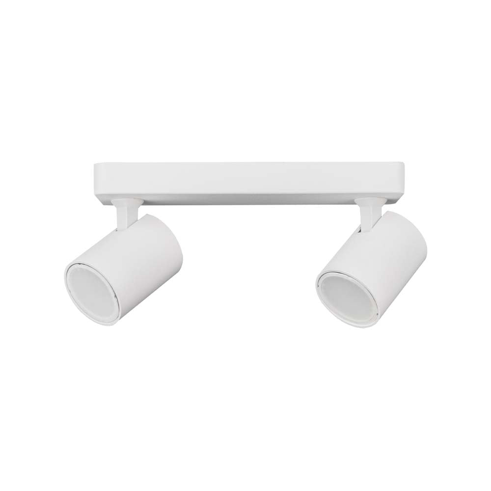 KIT DE 2 LUMINARIOS 2 LUCES PARA SOBREPONER EN TECHO DIRIGIBLE 70W 100-240 VOLTS BASE GU10 COLOR BLANCO CALUX