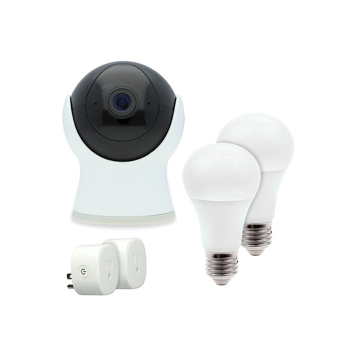 KIT CONTROL BÁSICO TECNOLITE CONTROL BÁSICO UN CÁMARA DOS FOCOS LED CON LUZ RGB Y BLANCA DOS ENCHUFES COMPATIBLE CON APP MÓVIL Y ASISTENTES DE VOZ ***TECNOLITE HAE***