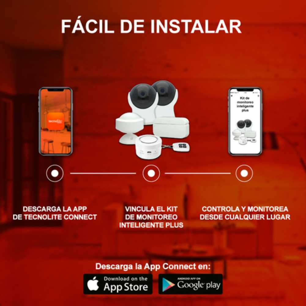 KIT 2 CAMARAS SIRENA SENS/PV SENS MOV CTR MCA TECNOLITE