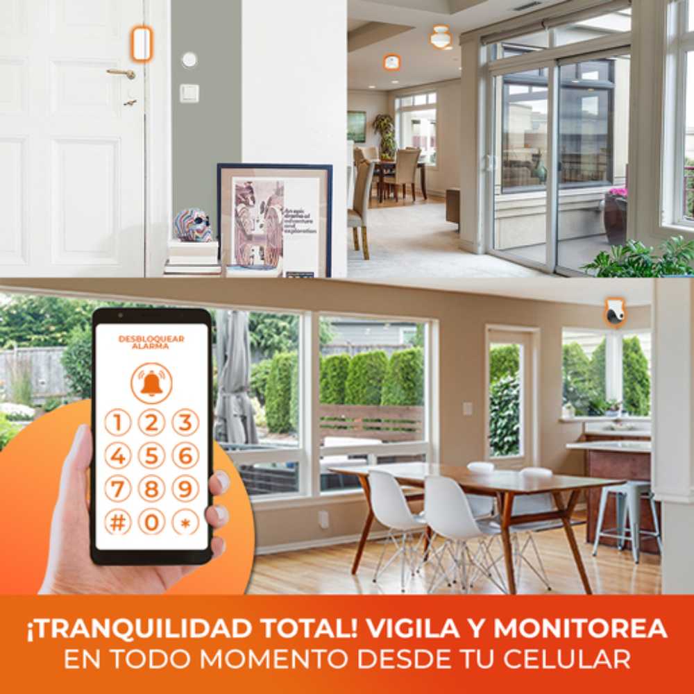 KIT 2 CAMARAS SIRENA SENS/PV SENS MOV CTR MCA TECNOLITE