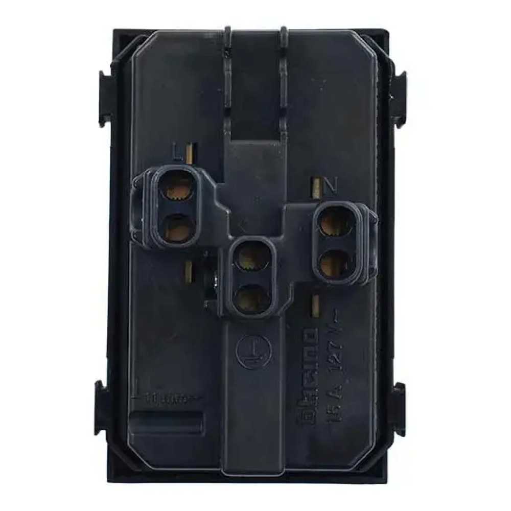 KIT DE 4 TOMACORRIENTE DUPLEX 2 POLOS + TIERRA 3 MODULOS 15 AMPERES 127-277 VOLTS NEGRO LINEA LIVING Y LIGHT LEGRAND