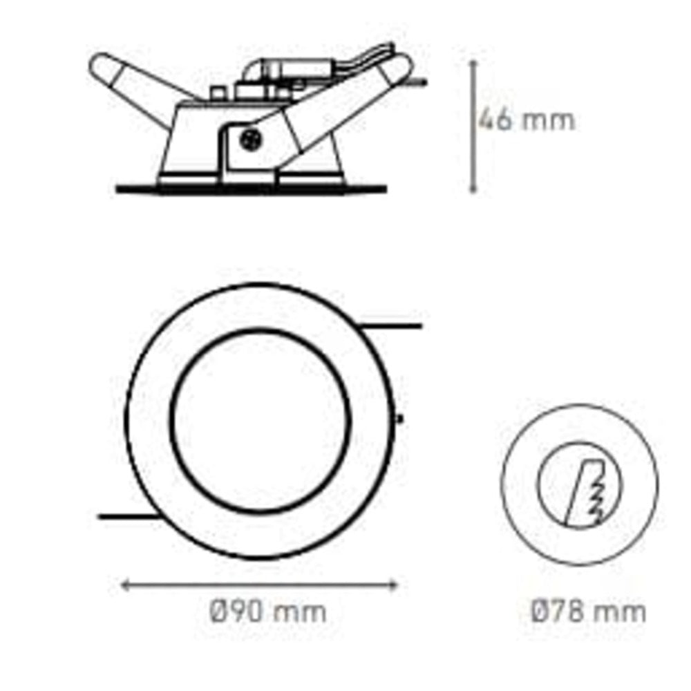 KIT DE 3 LUMINARIOS LED DOWNLIGHT LUNA 3 SSD 3.5W 100-140 VOLTS LUZ BLANCO CALIDO COLOR BLANCO ELECTROMAG