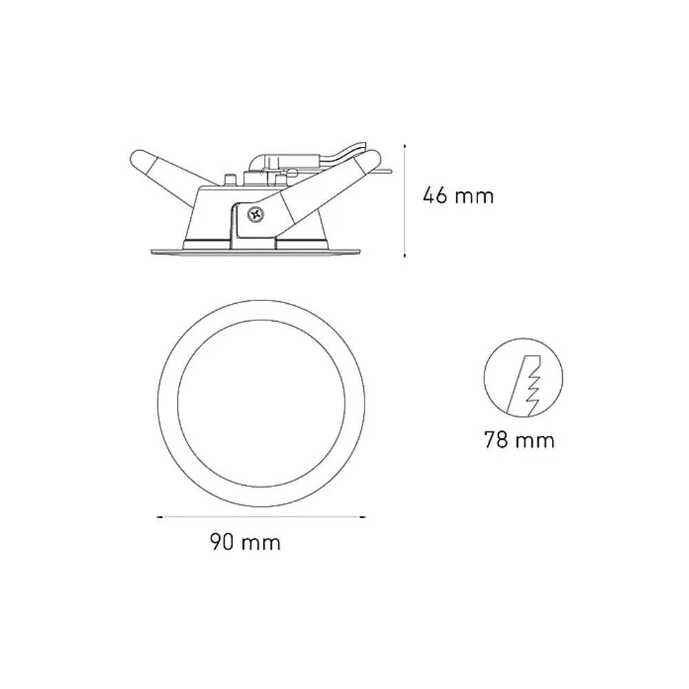 KIT DE 3 PIEZAS DE LUMINARIO LED DOWNLIGHT LUNA 3 SSD 3.5W 100-140 VOLTS LUZ BLANCO NEUTRO COLOR BLANCO ELECTROMAG