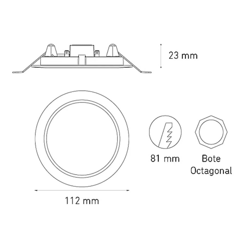 KIT DE 4 LUMINARIAS DOWNLIGHT LUNA ULTRA DELGADAS RD6 6W 100-305V 4000K LUZ NEUTRA COLOR BLANCO MAGG