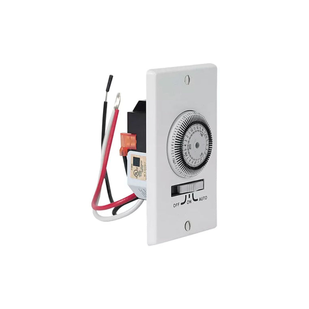 TEMPORIZADOR MECANICO EMPOTRADO 24HRS. TRABAJO PESADO 20A/120VCA. SPST CON 1 SOPORTE DE MONTAJE BLANCO INTERMATIC