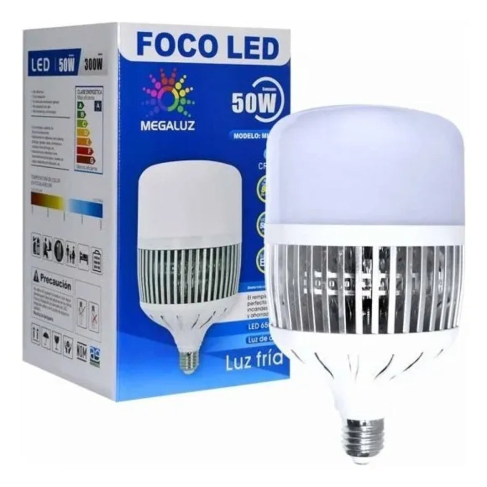 KIT DE 7 FOCOS TIPO BALA 50W 127-270V 6500K S30W50 MEGALUZ