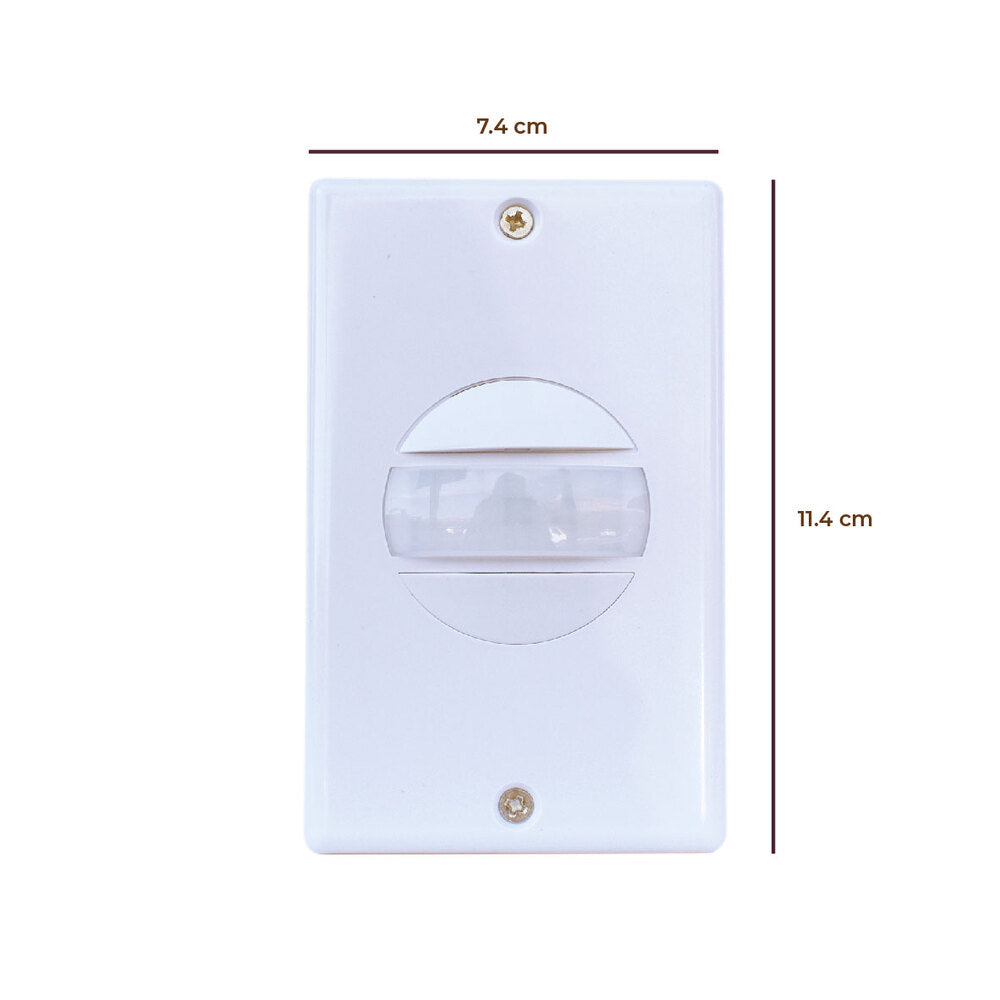 KIT DE 5 SENSORES DE MOVIMIENTO DE 180 GRADOS PARA EMPOTRAR EN PARED CON SWITCH COLOR BLANCO TECNOLITE