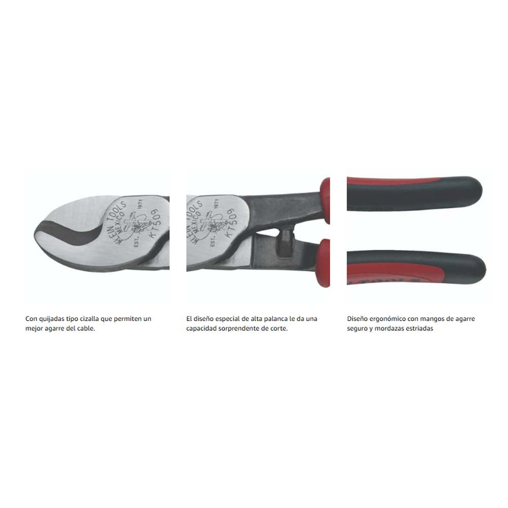 PINZAS CORTACABLES KLEIN TOOLS CUBIERTA PLÁSTICA INYECTADA BIMATERIAL 9" DE LARGO