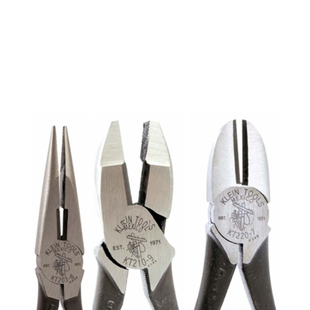 SET PRO DE 3 PINZAS PARA ELECTRICISTA ICLUYE PINZA DE ALTAPALANCA DE 9" CONICA DE CORTE DE 8" CORTE DIAGONAL 7"