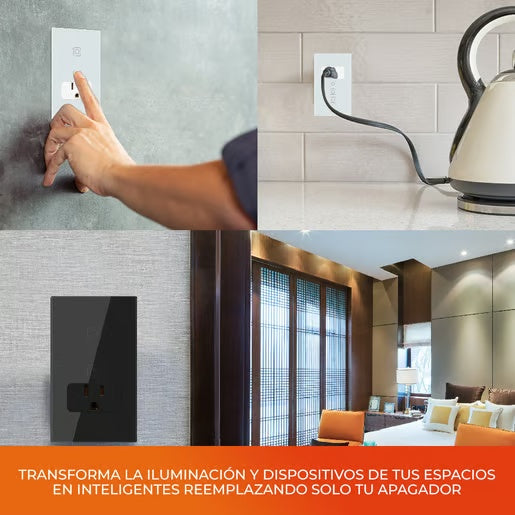 KIT DE 2 PIEZAS DE SWITCH SMART 2C + SMART PLUG 16A BCO