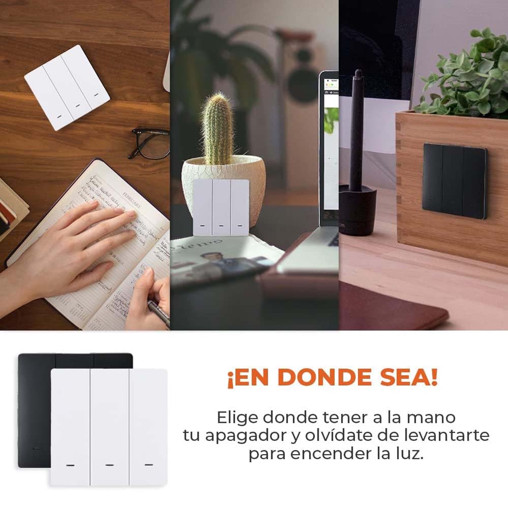 KIT DE 7 PIEZAS DE CONTROL SWITCH 3 INTERRUPTORES ***NEGRO*** S/P .6W 3VCD