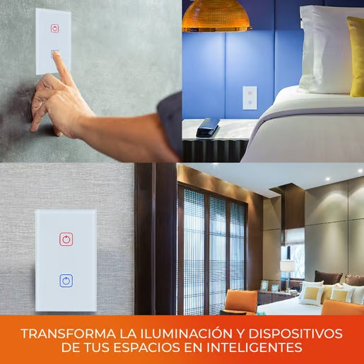 KIT DE 2 PIEZAS DE INTERRUPTOR 2C WIFI C/NEUTRO COLOR BCO