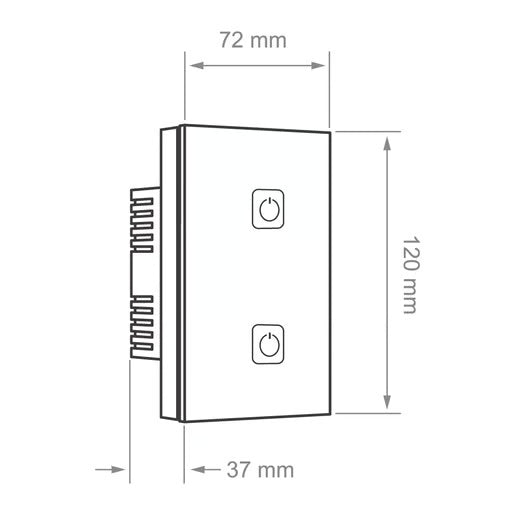KIT DE 2 PIEZAS DE INTERRUPTOR 2C WIFI S/NEUTRO COLOR NGRO