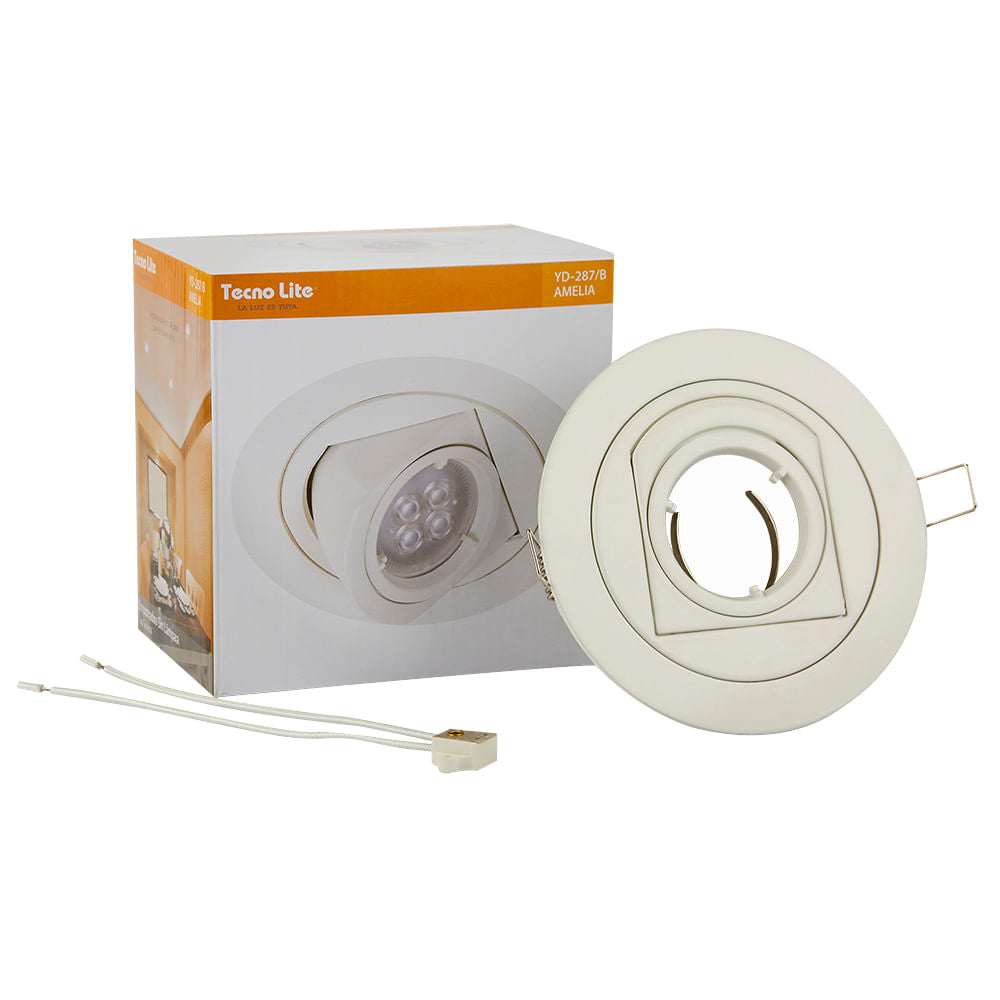 KIT DE 5 PIEZAS DE LAMPARA DE INTERIOR EMPOTRABLE AMELIA TECNOLITE POTENCIA MAXIMA 50W BASE GX5.3 FOCO MR16 NO INCLUIDO