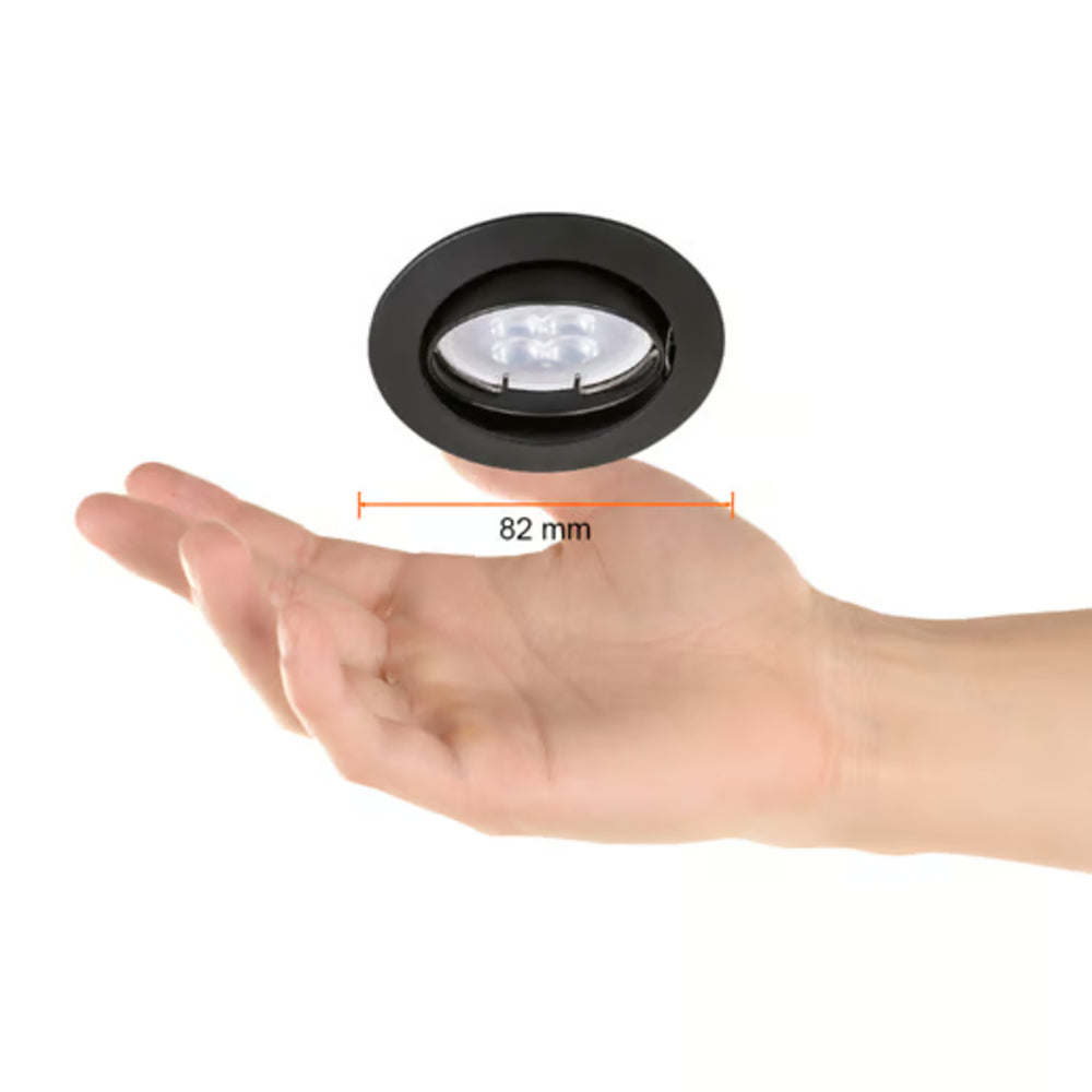 KIT DE 13 PIEZAS DE LÁMPARA DE INTERIOR EMPOTRABLE ANDORA TECNOLITE POTENCIA MÁXIMA 50W BASE GX5.3 FOCO MR16 NO INCLUIDO NEGRO *** OFRECER 46617 ***